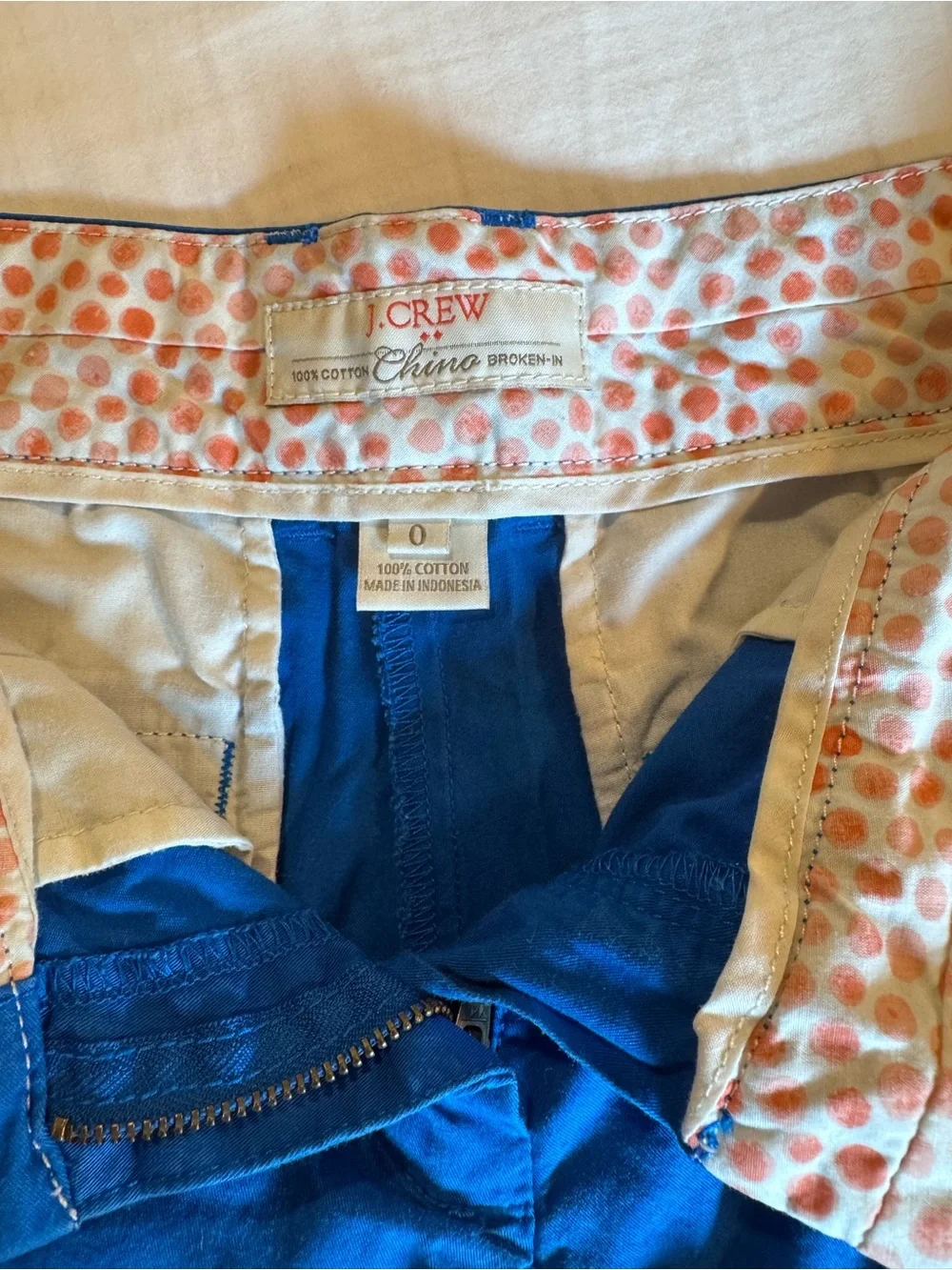 J. Crew Women's Bright Blue Cotton Chino Shorts